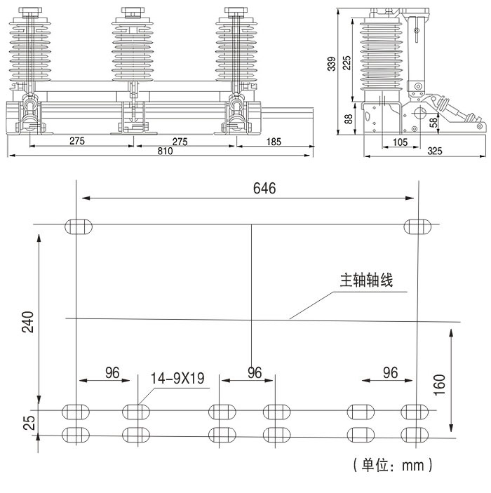 JN15-24KV戶內(nèi)高壓接地開關(guān)的結(jié)構(gòu)圖紙